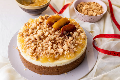Apple Crumble Baked Cheesecake