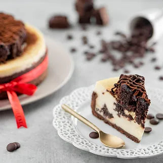 Gooey Chocolate Brownie Baked Cheesecake