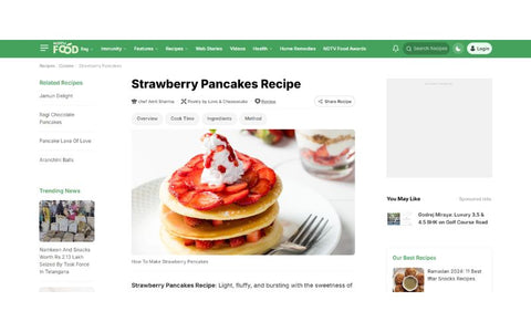 Love and Cheesecake Special Strawberry Pancakes Recipe