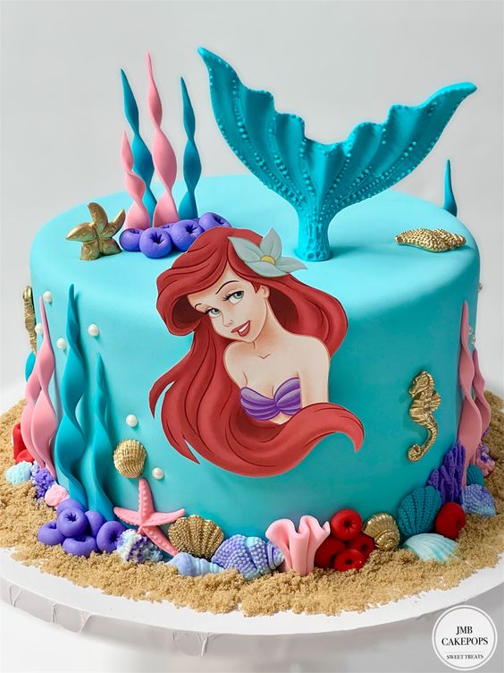 Custom Mermaid Theme Cake – Love and Cheesecake